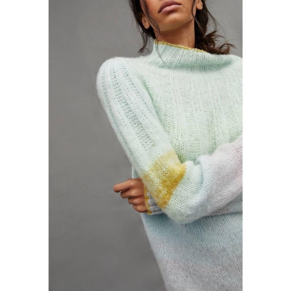 SOLD!! Anthropologie Perri ombré Alpaca tunic sweater mock neck NWOT mint - Picture 10 of 15
